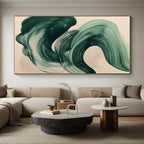 Green Wave Abstract Painting with Calming Rhythm WINK788