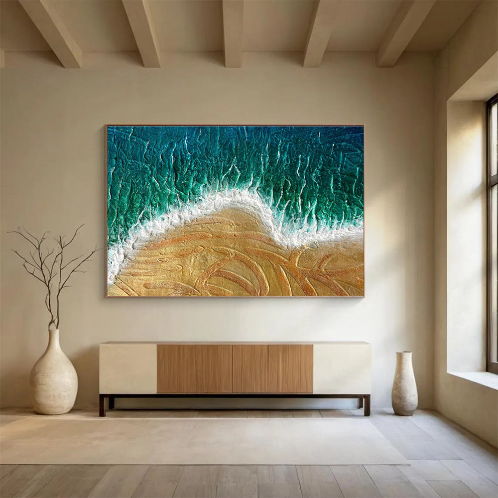 Textured Beach Abstract Painting for Seaside Resort Spas YHT356