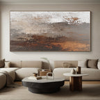 Rustic Brown and White Abstract Painting with Earthy Warmth WINK115