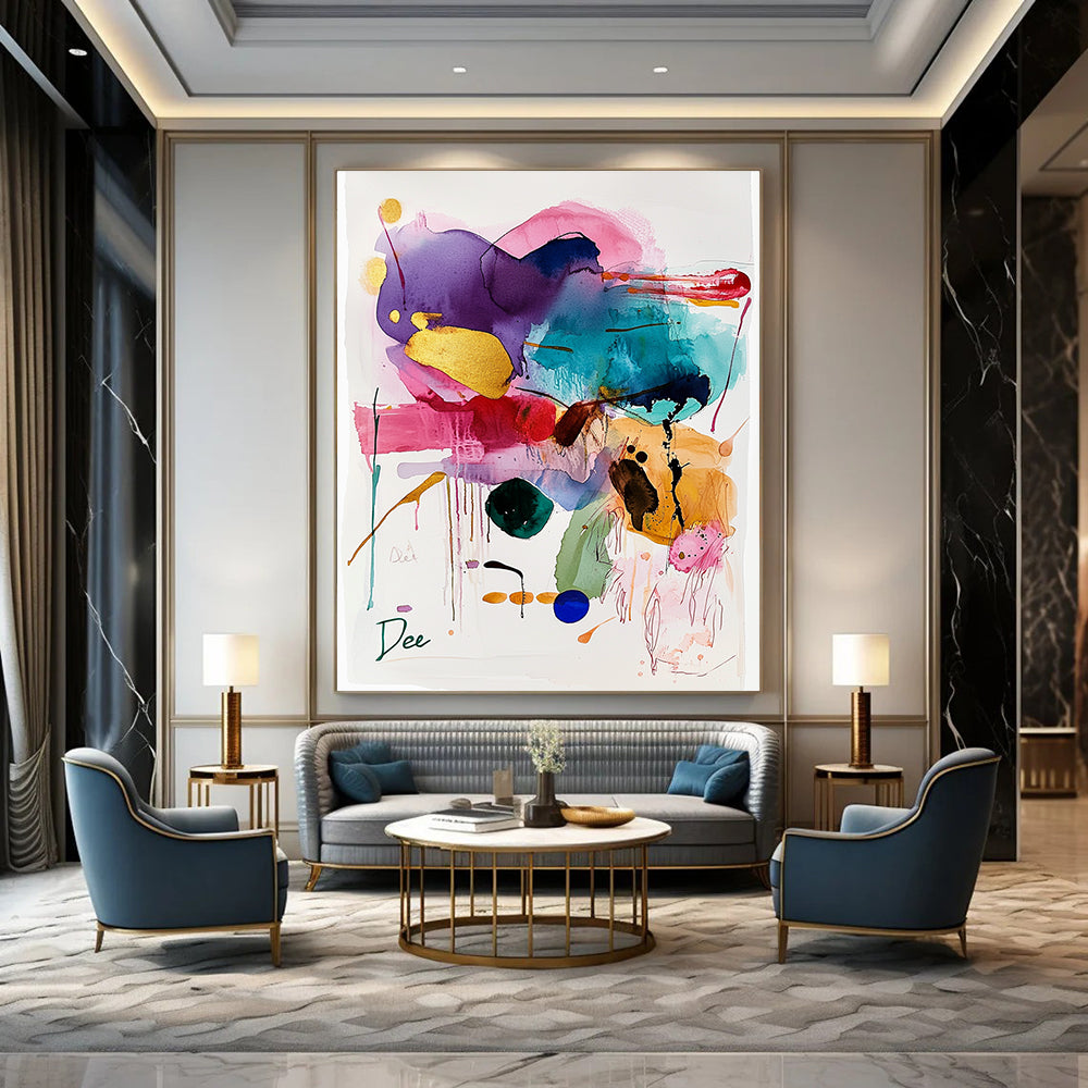 Bold Color Splash Abstract Painting of Energetic Creativity GAB0184