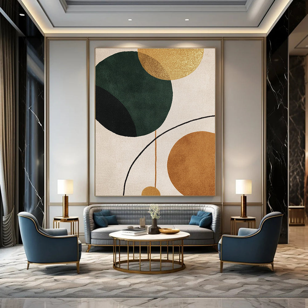 Geometric Circle Abstract Painting for Modern - Styled Dining Rooms GAB0963
