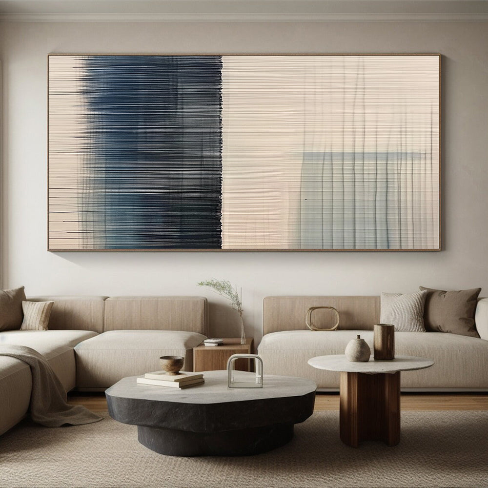 Vertical Line Patterns Abstract Painting with Minimalist Rhythm WINK073