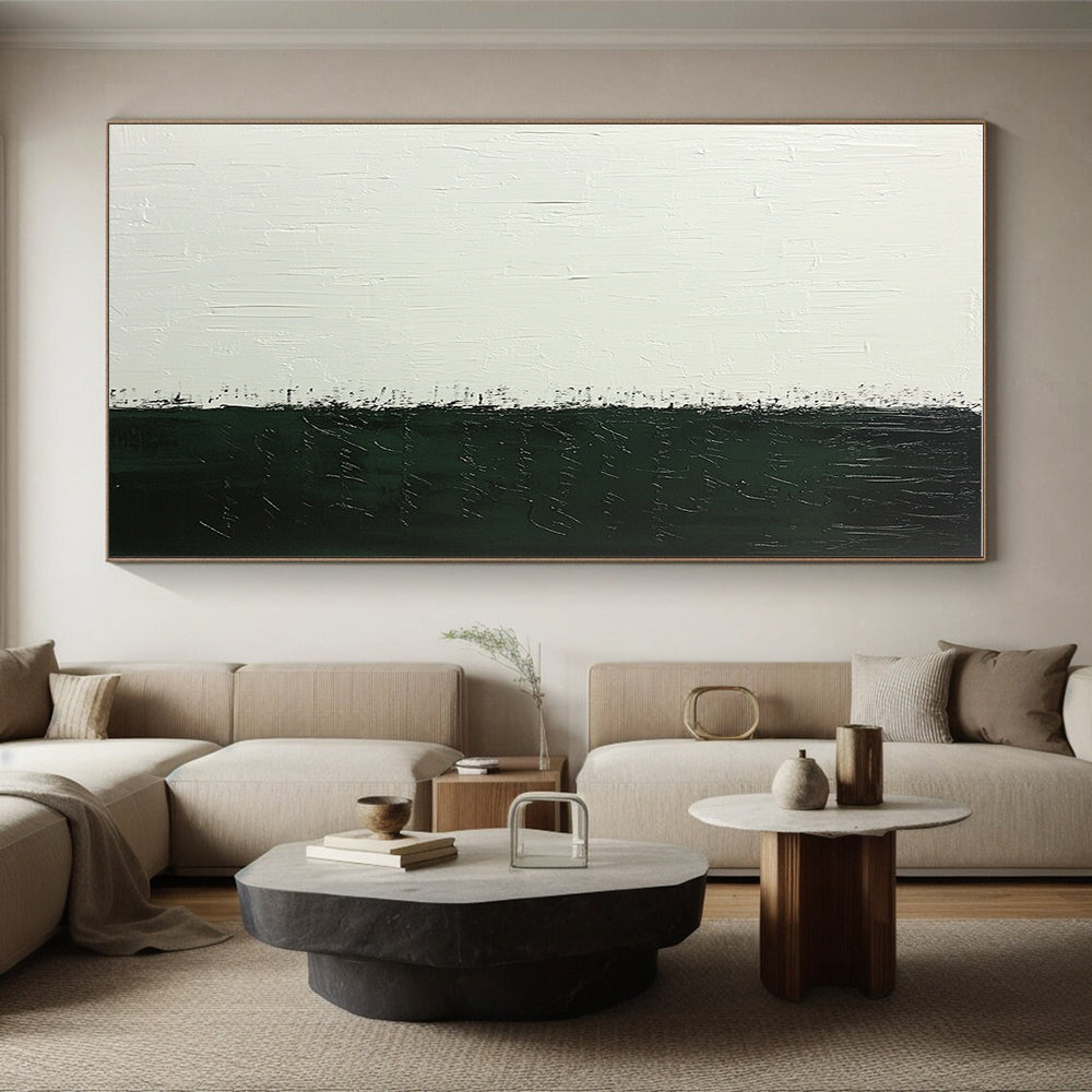 Black and White Textured Abstract Painting with Bold Contrast WINK308
