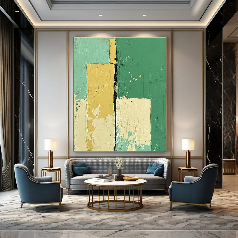 Geometric Color Blocks Abstract Painting of Playful Shapes GAB0139
