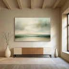 Soft - Toned Coastal Serenity Abstract Painting with Airy Brushstrokes ABS230