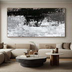 Black - White Abstract Textures Painting with Dramatic Contrast WINK425