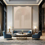 Beige Textured Arch Art Minimalist Abstract Painting for Sophisticated Spaces GAB1403