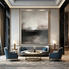Gray Abstract Horizon - Subtle Landscape Abstract Art GAB0518