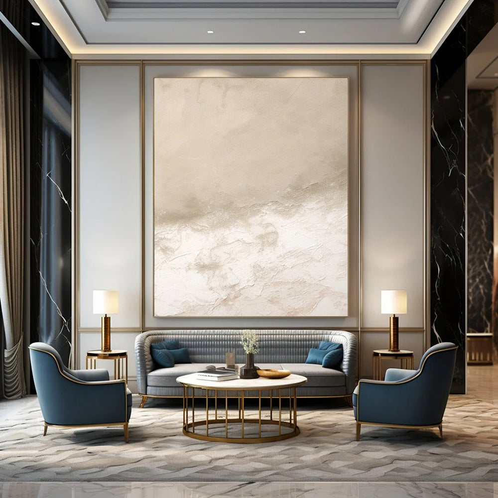 Neutral Textured Abstract Painting for Timeless Home Interiors HENG078