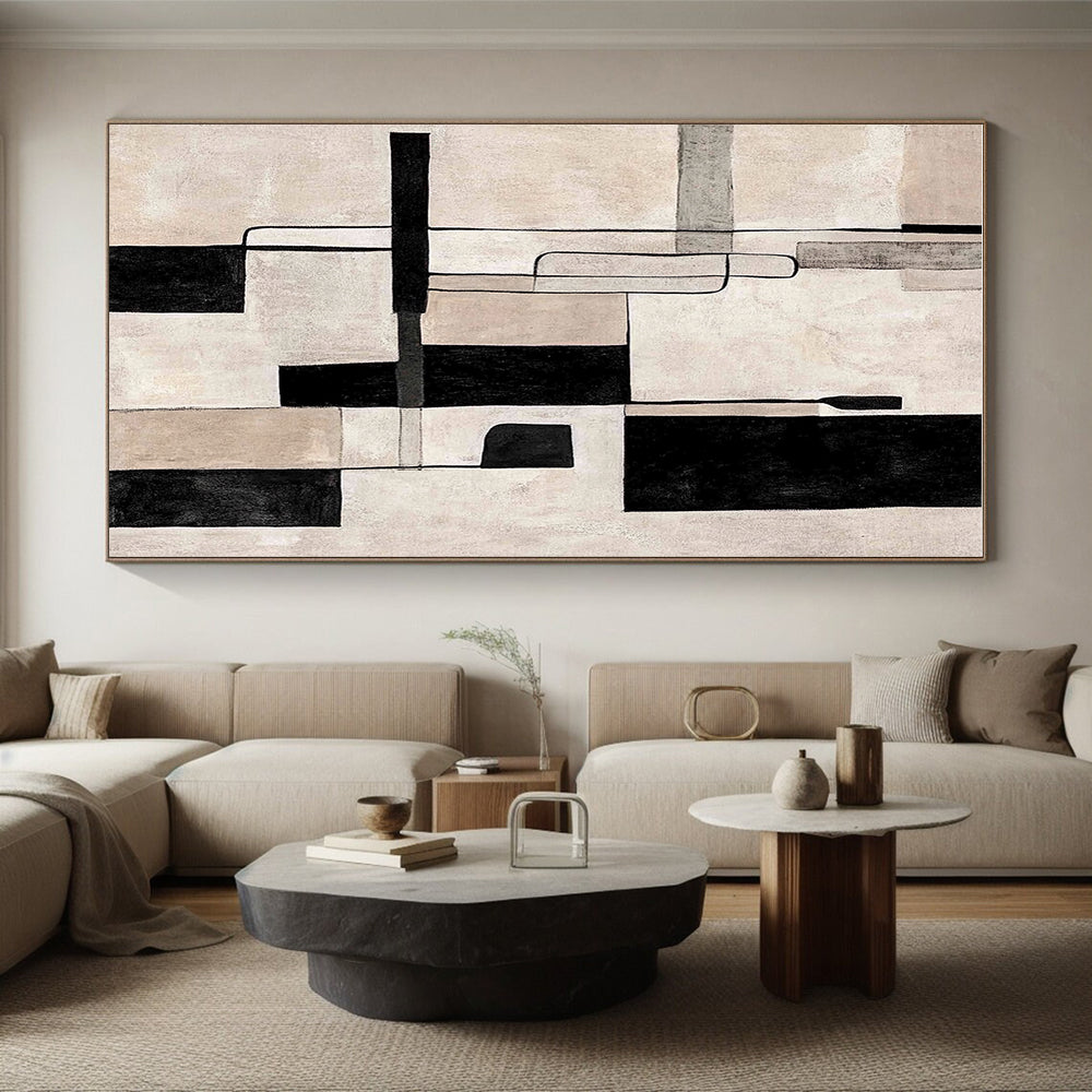 Minimalist Geometric Abstract Painting with Clean Simplicity WINK322