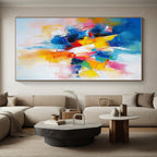 Vivid Color Block Abstract Painting with Bold Combinations WINK576
