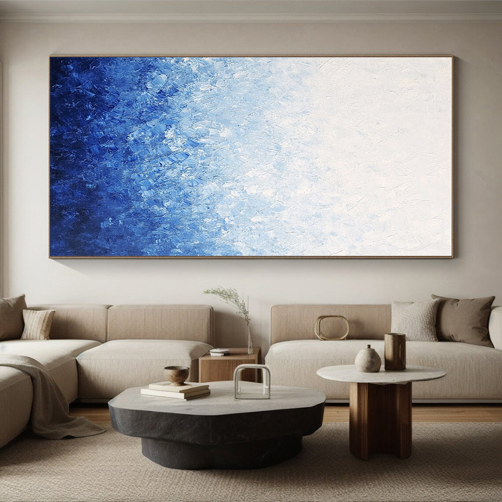 Blue Gradient Abstract Painting with Calming Depth WINK393
