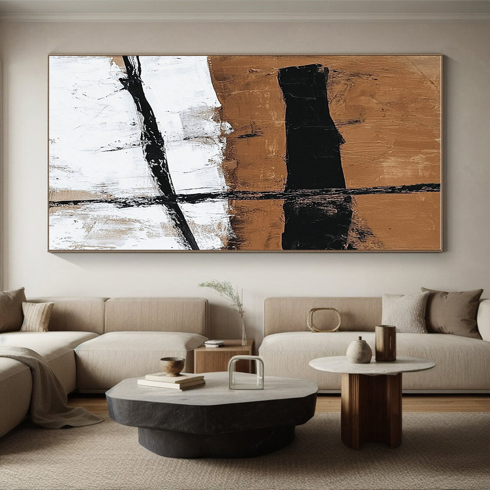 Earthy Tones and Lines Abstract Painting with Rustic Sophistication WINK188