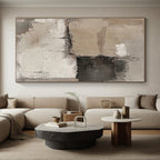 Beige Gray Black Abstract Painting with Subtle Nuance WINK453