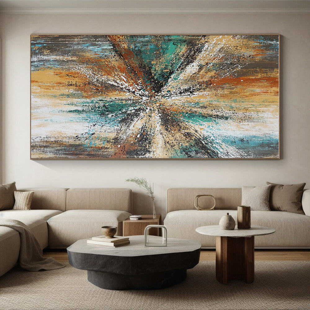 Explosive Color Abstract Painting with Textured Energy WINK818