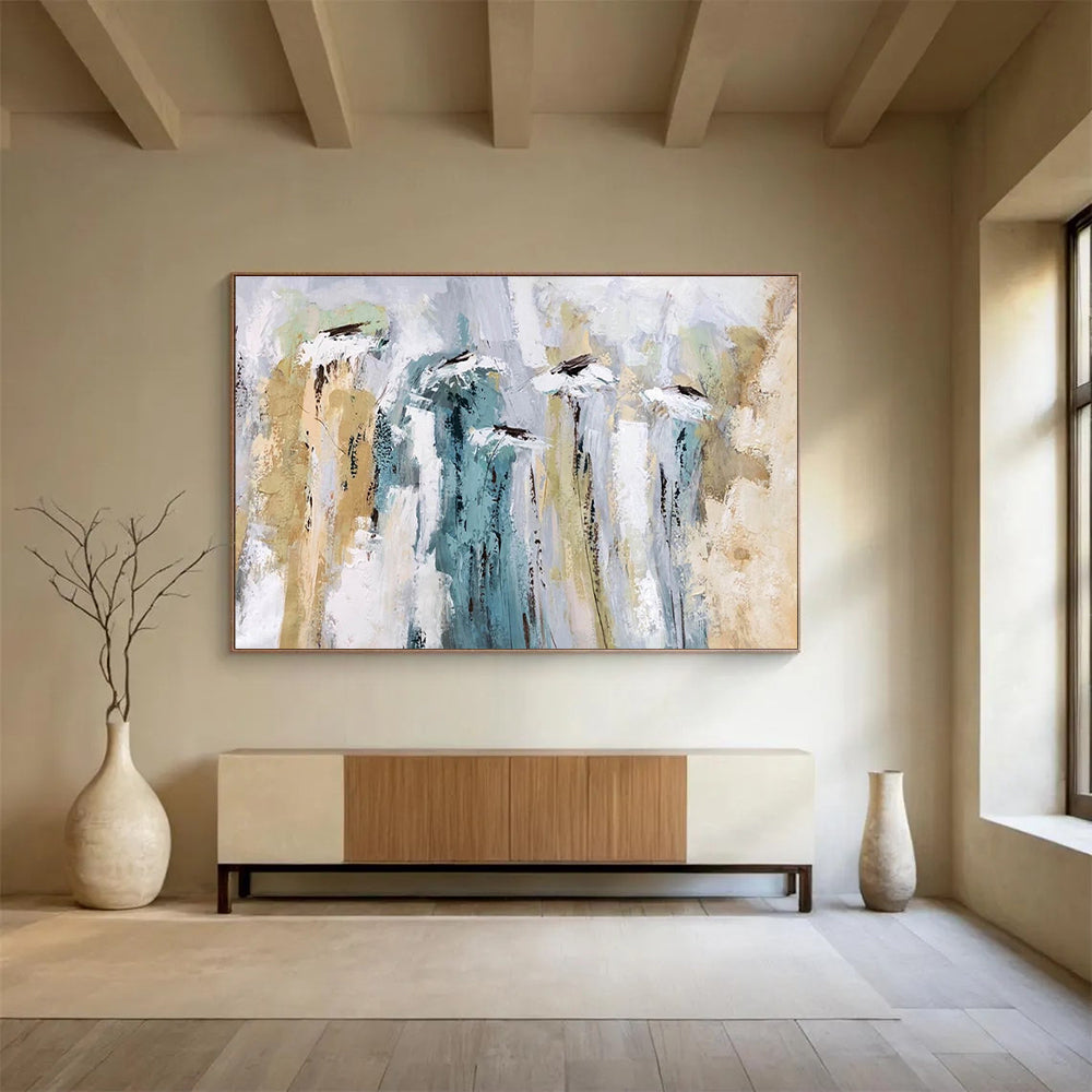 Floral - Inspired Abstract Painting for Feminine Boutiques YHT155