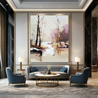 Winter River Landscape Abstract Painting for Nature - Loving Interiors GAB1441