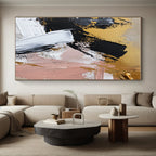 Gold Accented Abstract Strokes Abstract Painting with Luxurious Flair WINK056