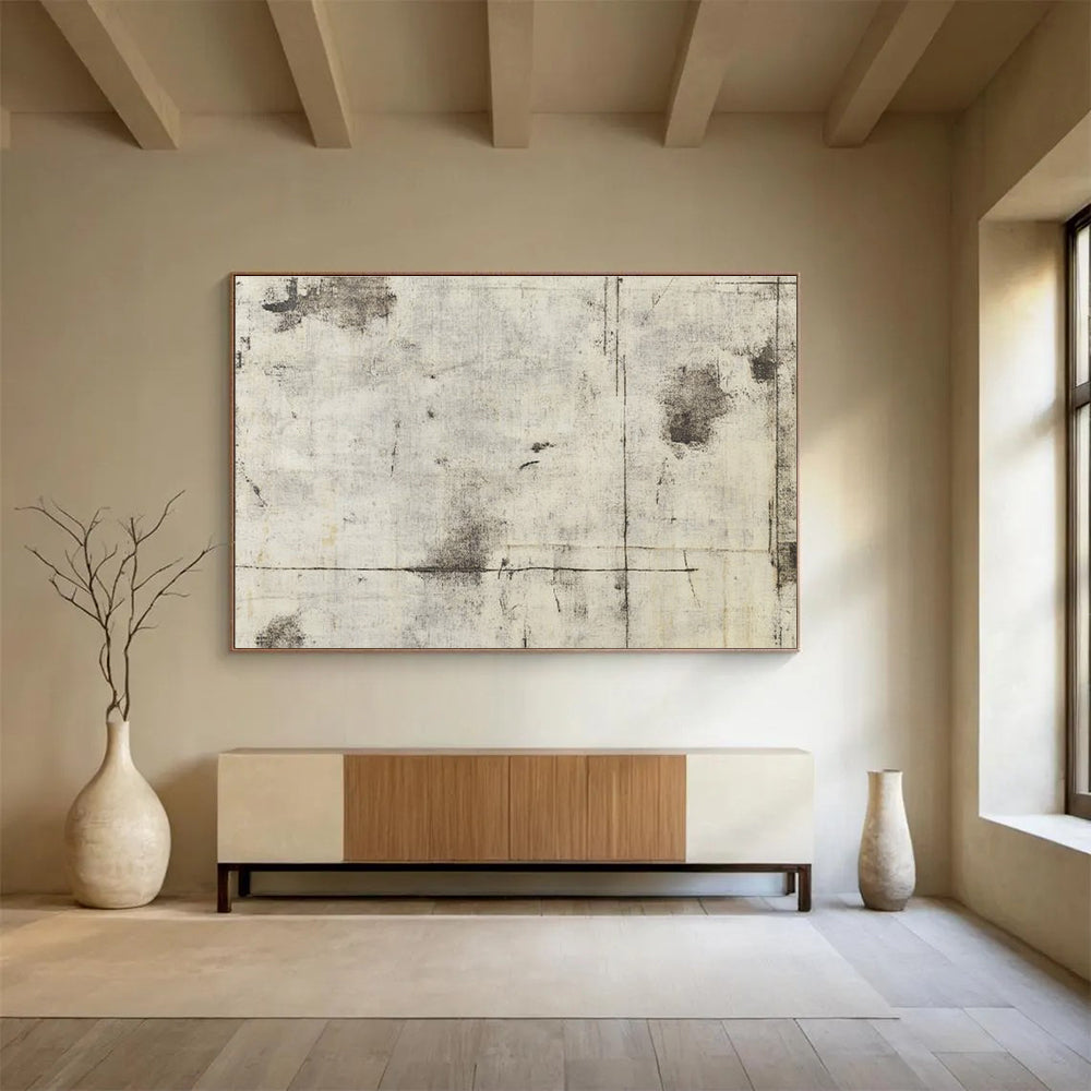 Gray Textured Background Abstract Painting with Industrial Charm ABS612