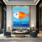 Fish on a Stick Abstract Painting of Quirky Creativity GAB0129