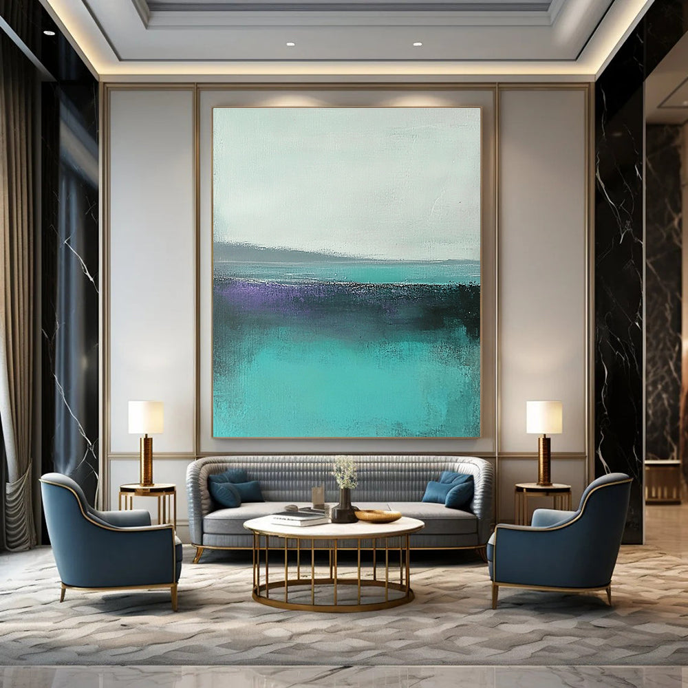 Turquoise Sea Layers - Colorful Seascape Abstract Painting GAB0583