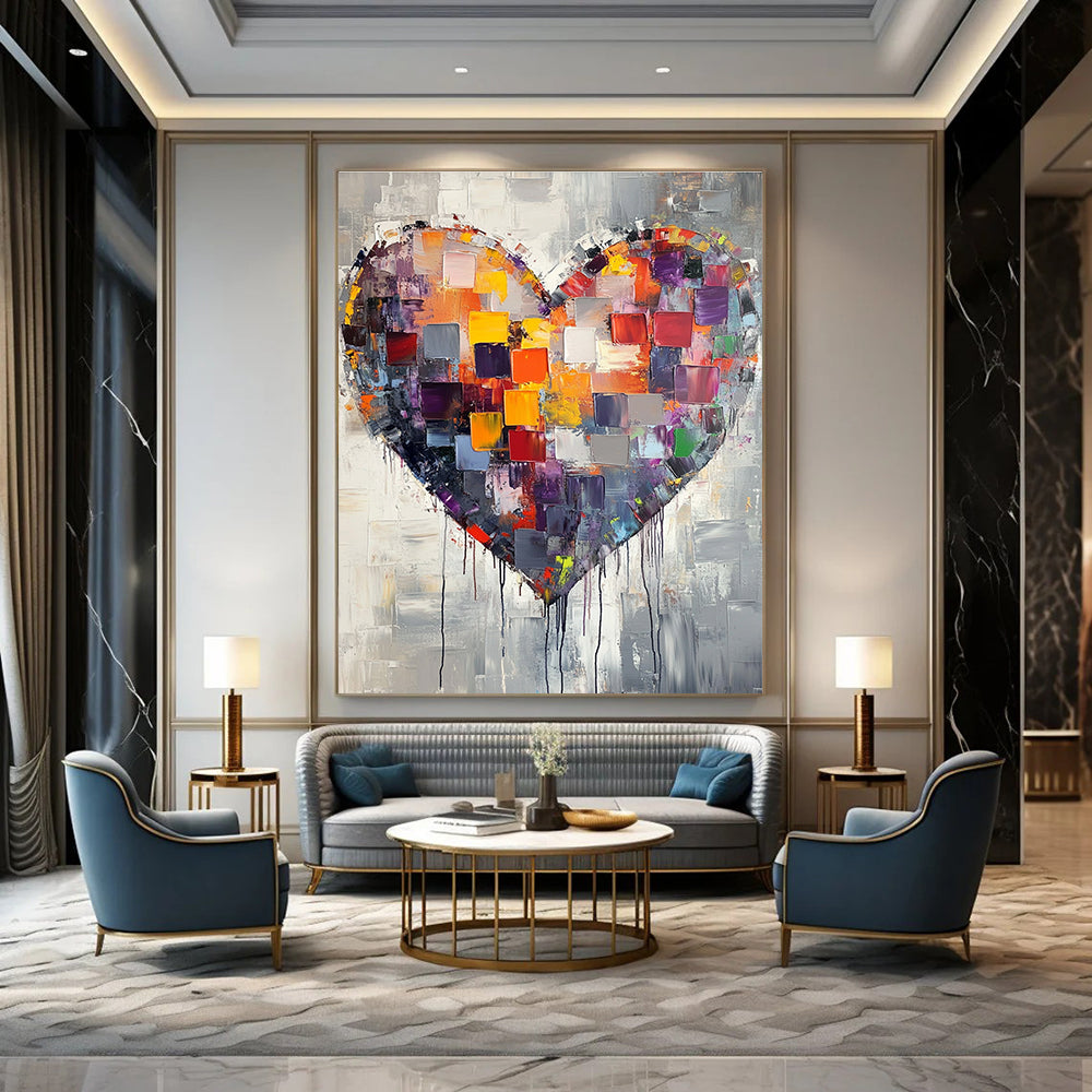 Colorful Heart Abstract - Vibrant Emotion - Filled Art GAB0510