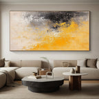 Yellow - Gray Abstract Blend Painting with Subtle Warmth WINK431