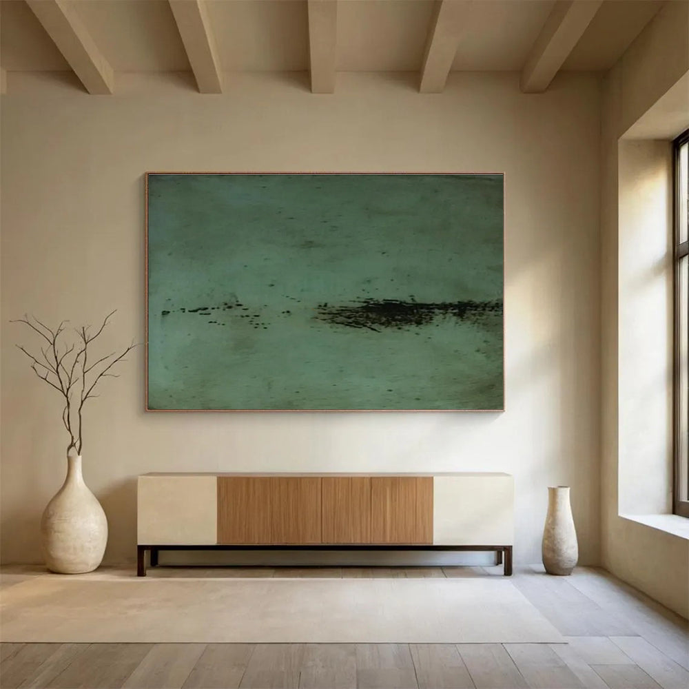 Green Abstract Marks Painting for Eclectic Art Studios YHT395