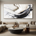 Black White Textured Abstract Painting with Bold Simplicity WINK737