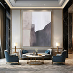 Gray and White Abstract Blocks Abstract Painting for Scandinavian - Style Home Offices GAB1369
