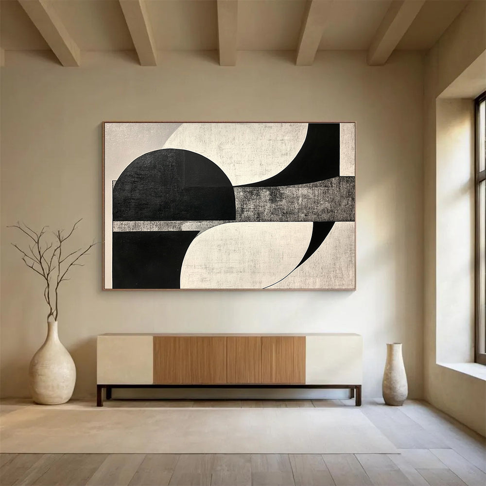 Black - White Geometric Abstract  Precision and Form ABS099