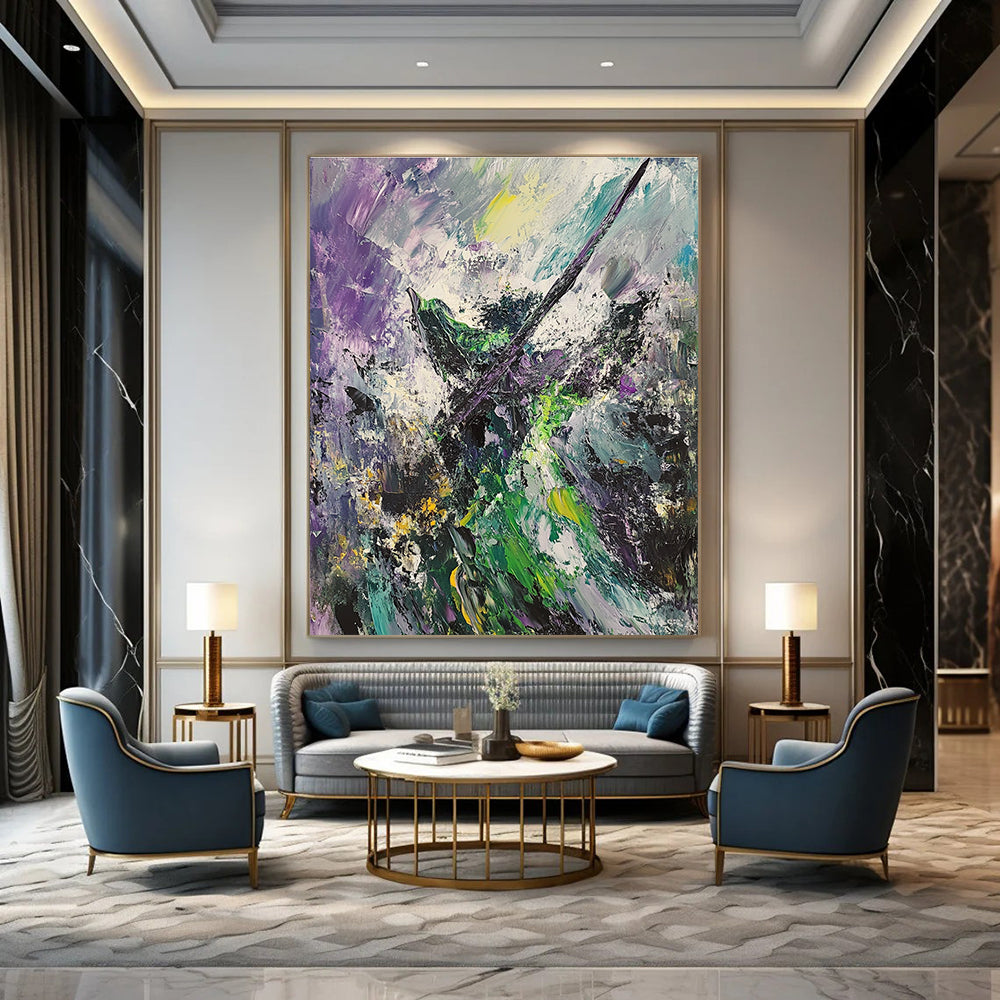 Vibrant Abstract Chaos Painting for Modern Art Gallery Installations GAB1297