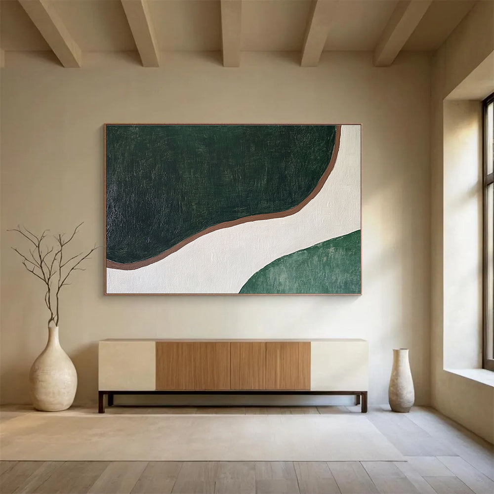 Organic Green - Brown Nature - Inspired Abstract Painting ABS123