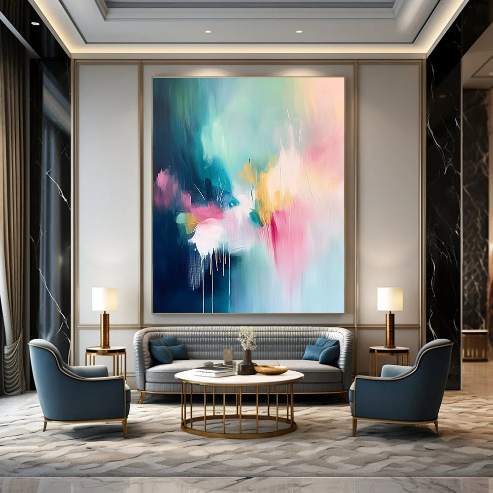 Colorful Fluid Abstract Painting for Creative Office Break Areas GAB1232