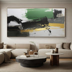 Green Gold Black Abstract Painting with Bold Textures WINK527
