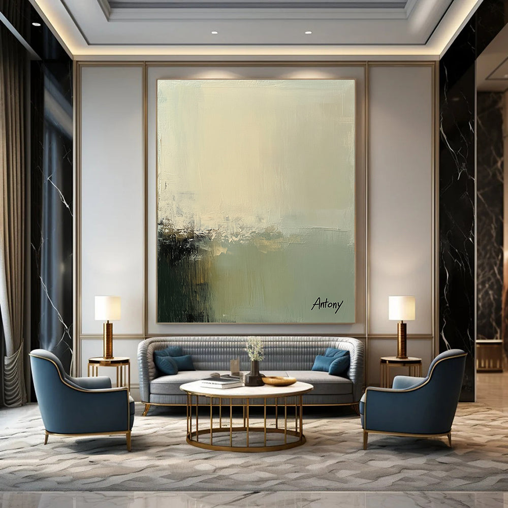 Minimalist Abstract Landscape Painting for Scandinavian - Inspired Living Rooms GAB1227