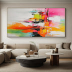 Vivid Color Block Abstract Painting with Energetic Vibes WINK684