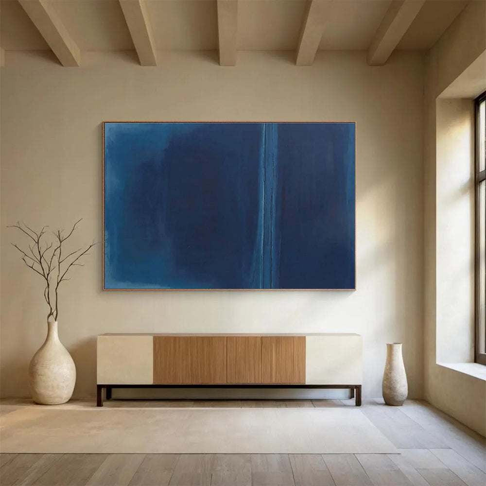 Simple Blue Abstract Painting for Minimalist Art Galleries YHT273