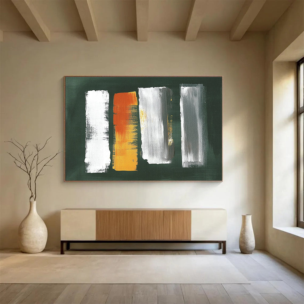 Brushstroke Abstract on Green Background ABS087