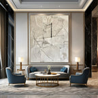 Minimalist Line Abstract Painting for Modern Office Lobbies HENG001