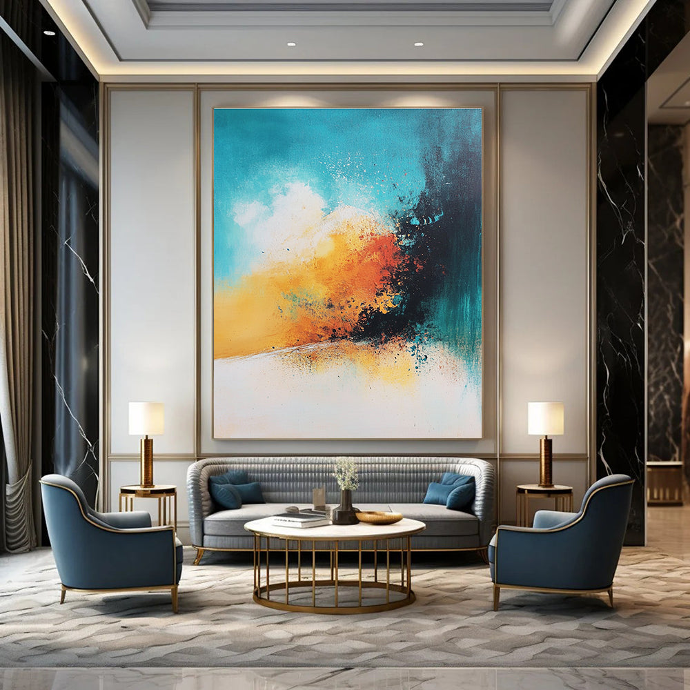 Colorful Abstract Burst Painting for Creative Workspaces GAB1116