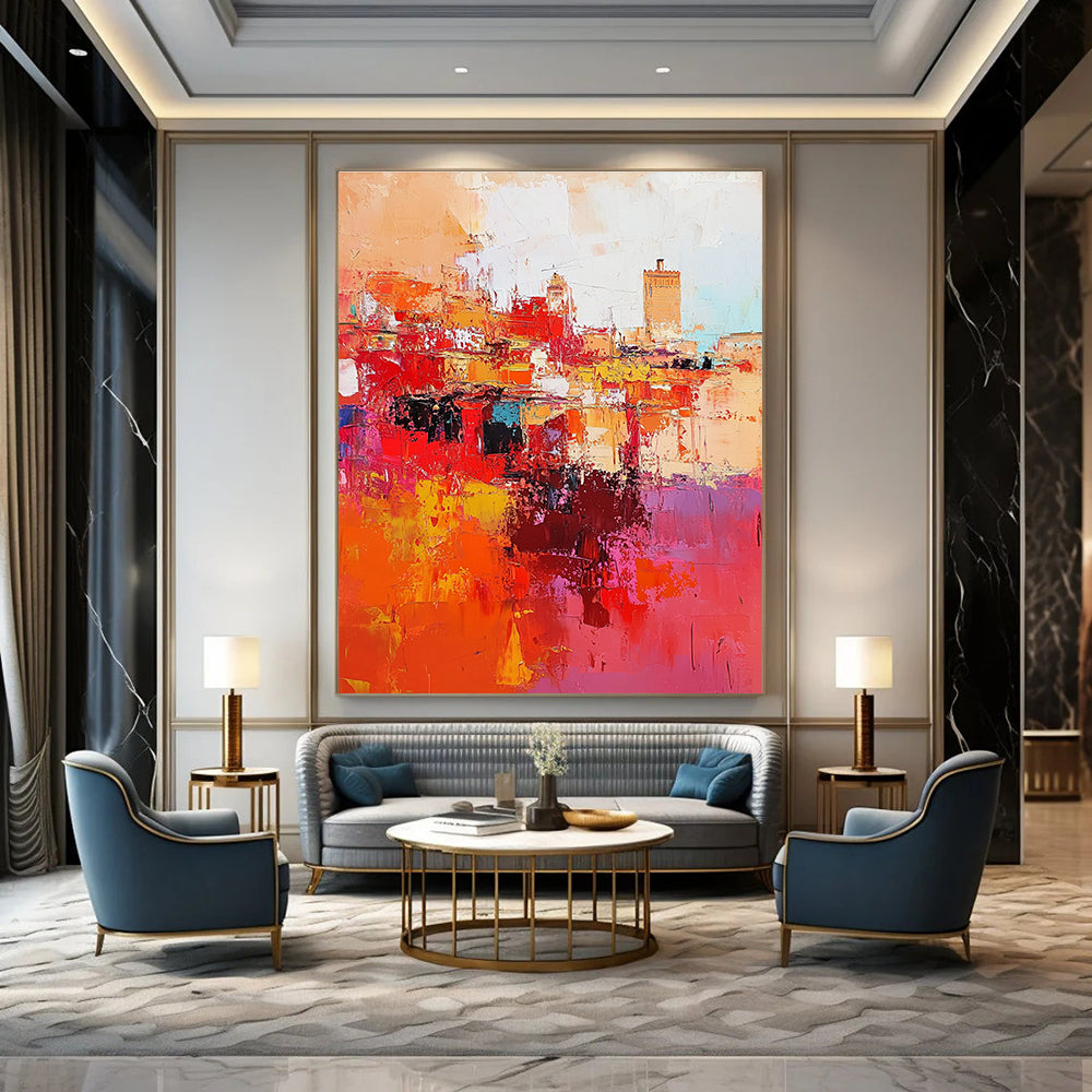 Cityscape Abstract Painting for Modern - Styled Living Rooms GAB1038