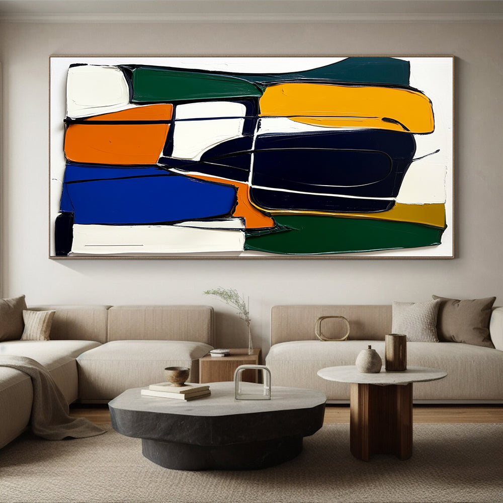 Colorful Geometric Abstract Painting with Textured Layers WINK613