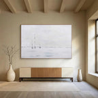 Minimalist Sailboat Abstract Painting for Serene Bedroom Retreats YHT263