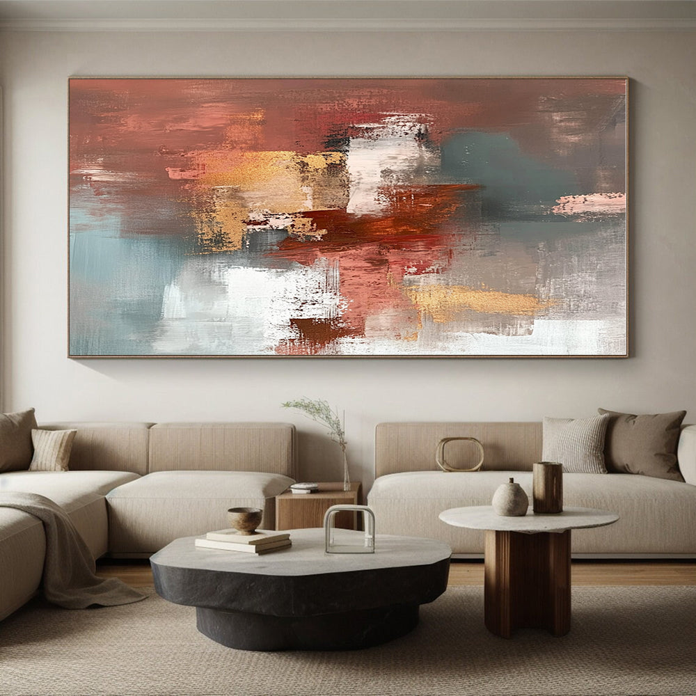 Earth - Toned Abstract Painting with Warm Vibrancy WINK806