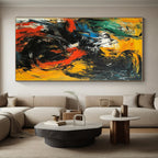 Vivid Color Clash Abstract Painting with Bold Contrasts WINK751
