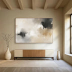 Beige and Gray Abstract with Soft Brushstrokes Abstract Painting ABS379
