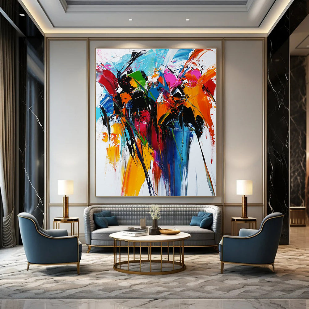 Vivid Floral Abstract Painting for Romantic - Themed Wedding Venues GAB0942