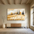 Warm - Toned Tuscan Countryside Abstract Painting ABS134