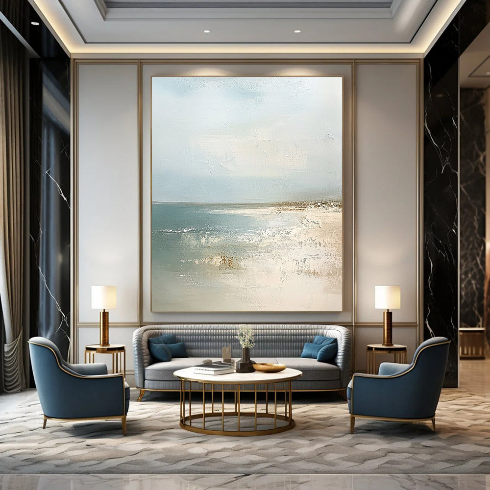 Calm Coastal View - Serene Seaside Abstract Painting GAB0571